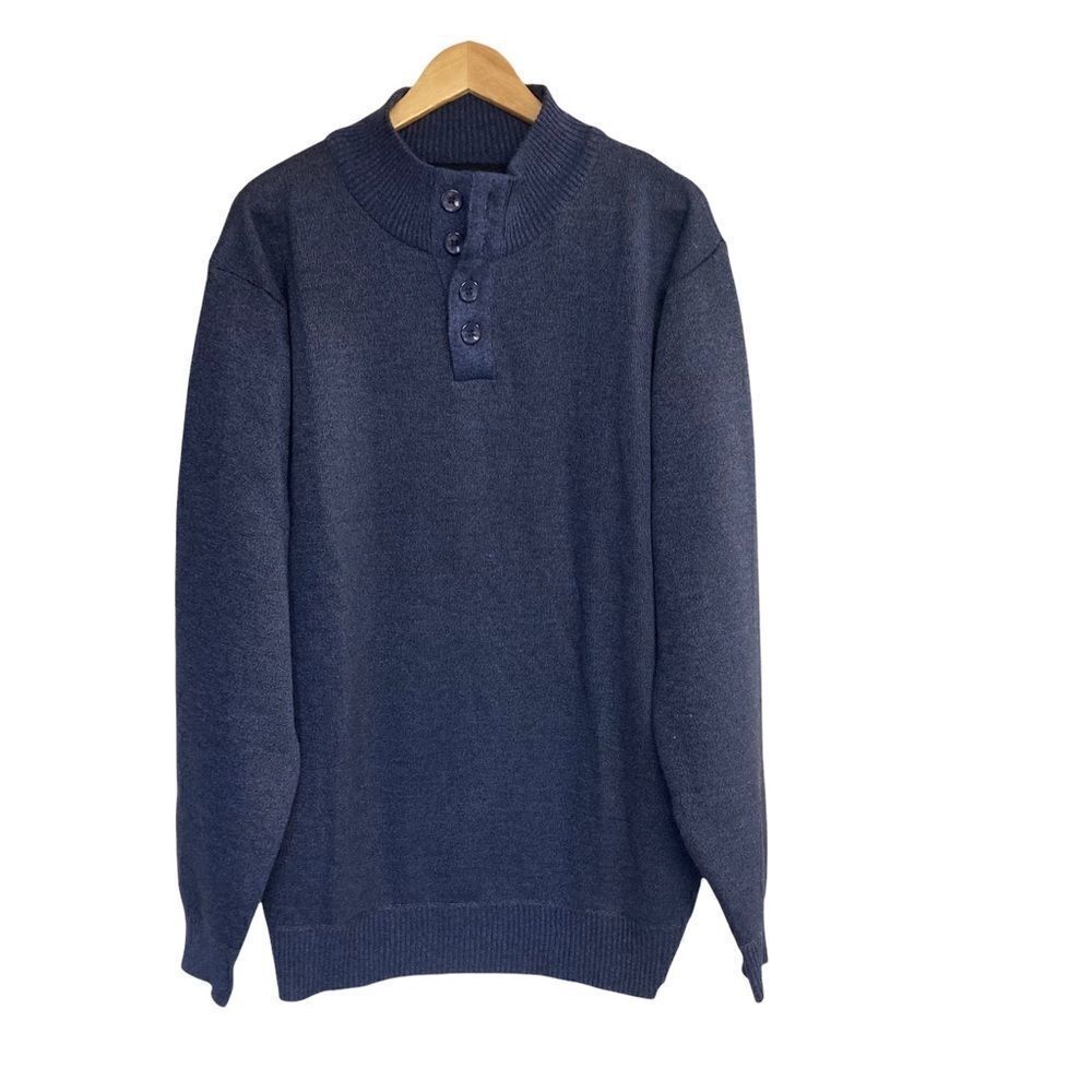 MOUNTAIN EXPEDITIONS, Men’s Blue/Gray Sweater,‎ 1/4 front button, XXL, NWOT